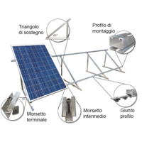 Morsetto laterale altezza 35/42mm alluminio per impianto fotovoltaico