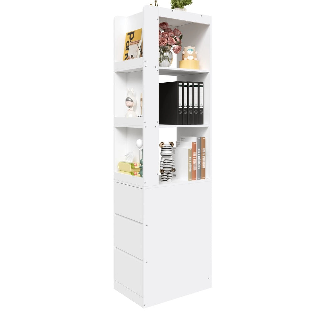 Libreria Scaffale Stretta con Cassetti e Ripiani ¨C Xylo ¨C 60x40x200 cm