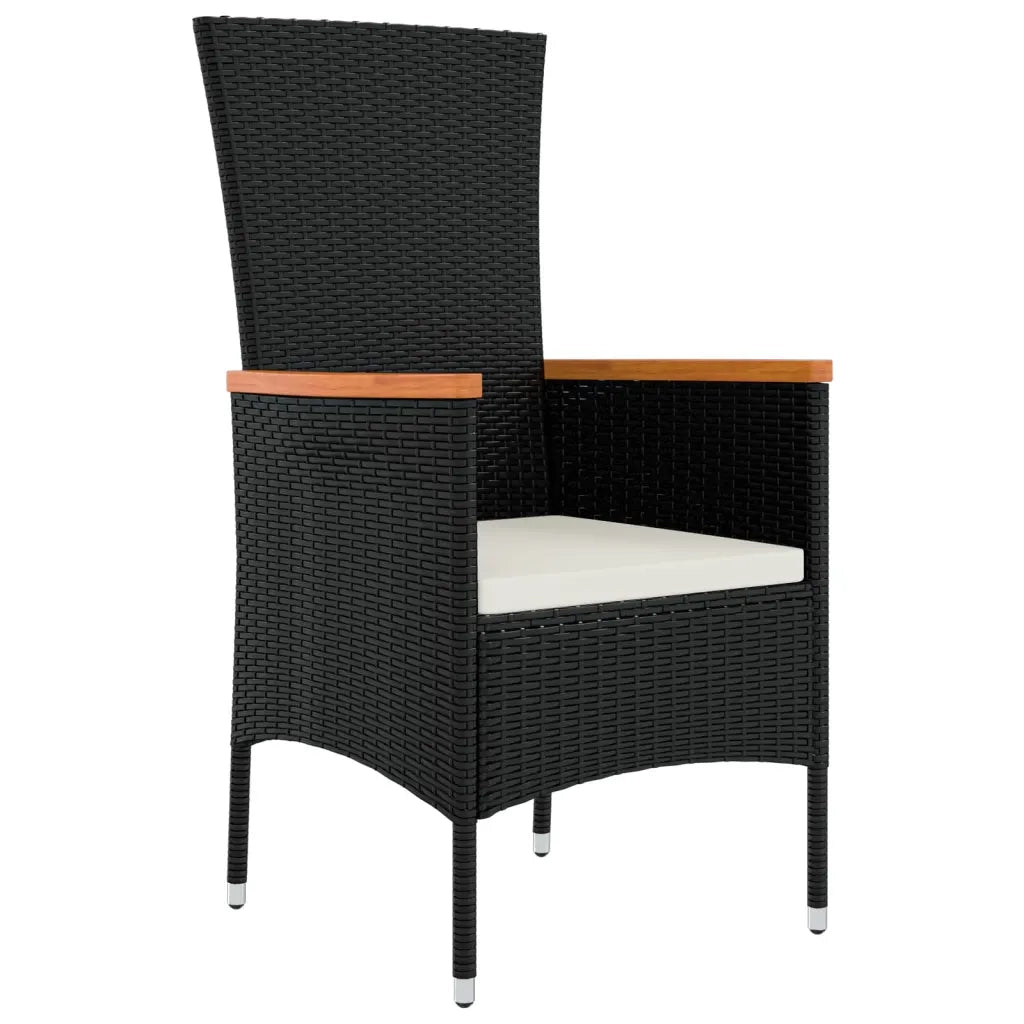 Sedie da Giardino con Cuscini 2 pz in Polyrattan Nere 319525