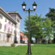 ARYEL Lampione h.218 a 2 luci per Esterno Lanterne Classiche Quadrate