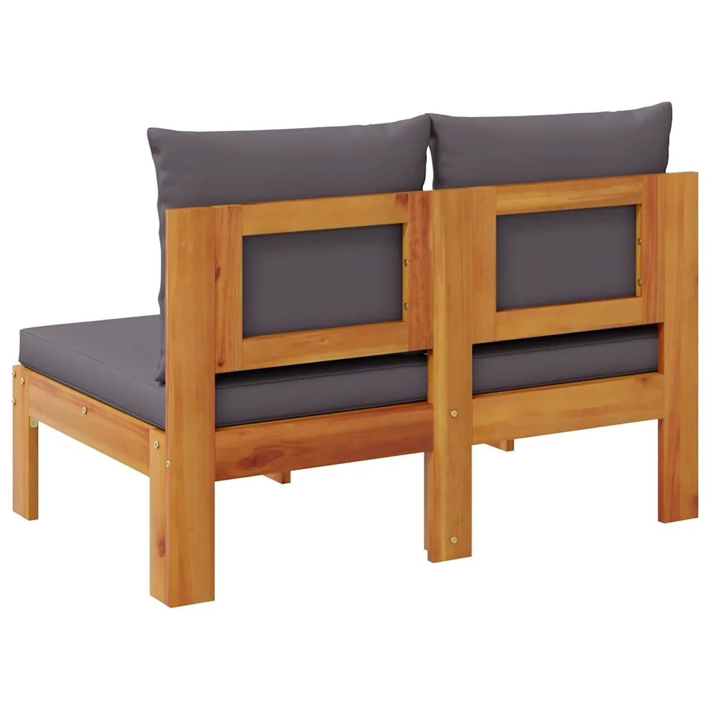 Divano Giardino Senza Braccioli Cuscini 2 Posti-Sofa da Giardino-Divanetto da esterno Massello Acacia