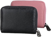 Portafoglio con protezione RFID - 2 pezzi - Etui in pelle - Dimensioni compresse 11 x 7,5 cm - Nero/Rosso