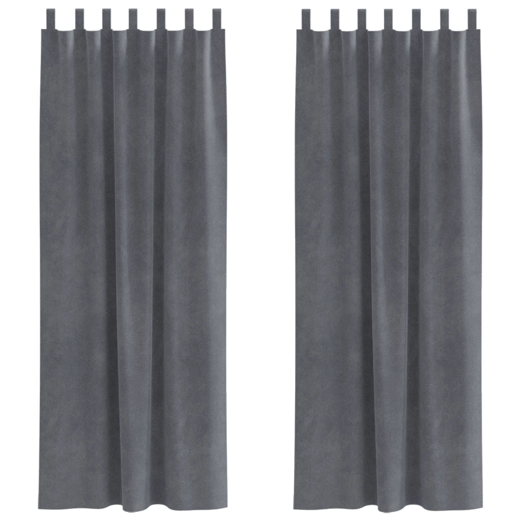 Tende oscuranti  con anelli da appendere 2 pz in velluto grigio super chiaro