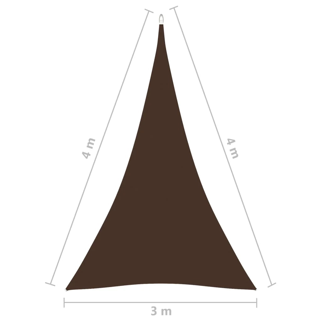 Vela ombreggiante triangolare in tessuto Oxford 3 x 4 x 4 m marrone 02_0009838