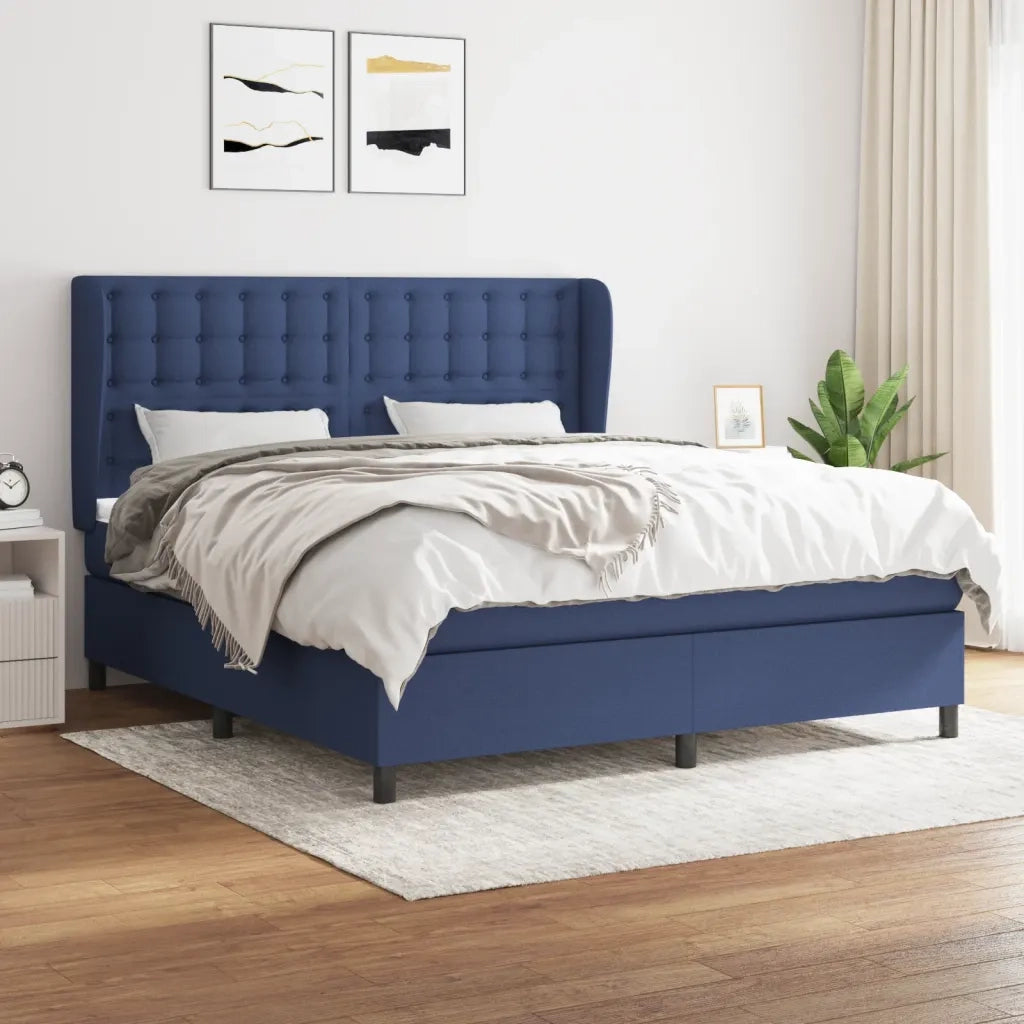 Giroletto a Molle con Materasso Blu 180x200 cm in Tessuto 3128307