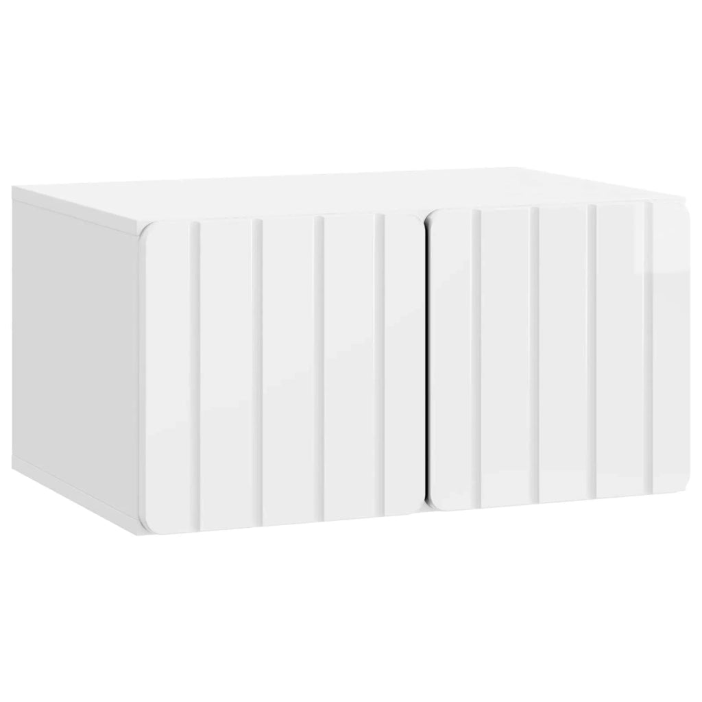 Mobile Porta TV da Muro 59,5 x 41 x 30 cm Bianco Lucido 898339