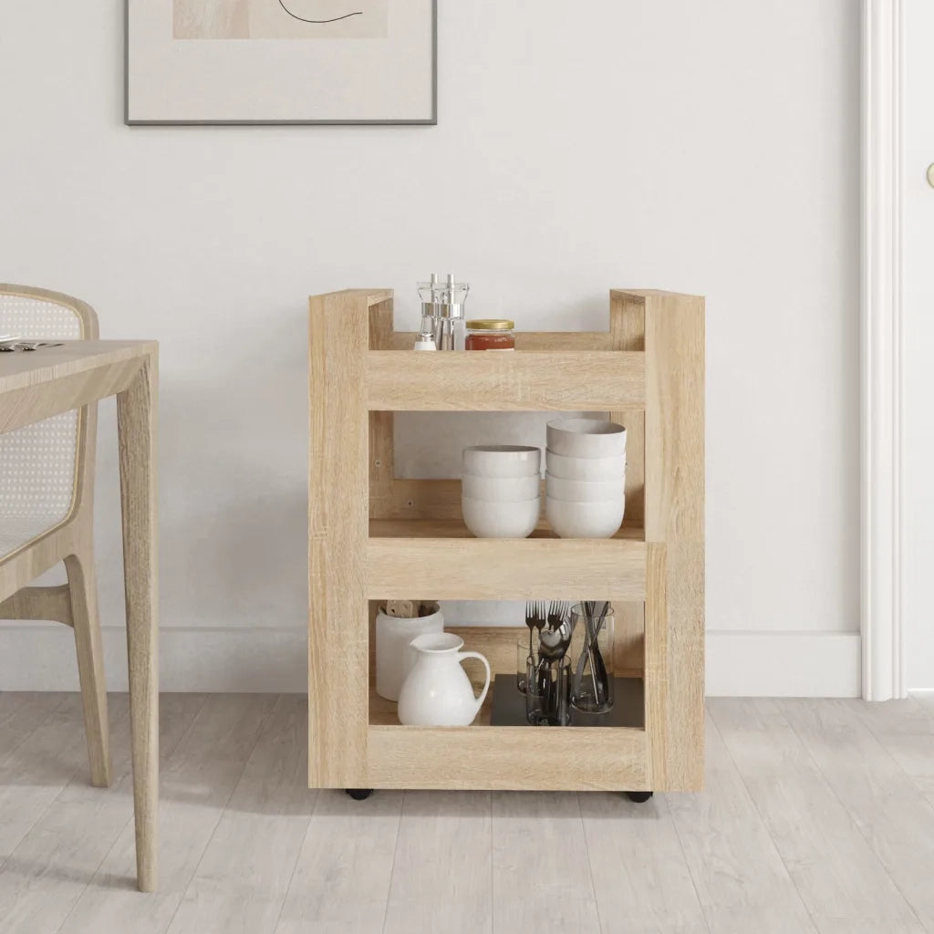Carrello da Cucina rovere sonoma 60x45x80 cm Legno Multistrato cod mxl 66148
