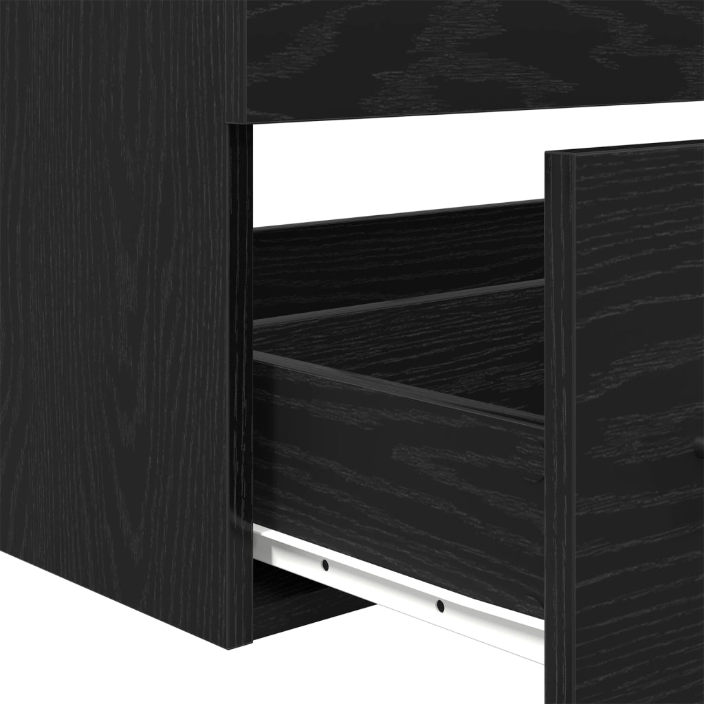Mobile Lavabo Bagno con Lavello Incorporato Rovere Nero