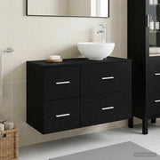 Set di mobili per il bagno 2 pz Rovere Nero 3403945