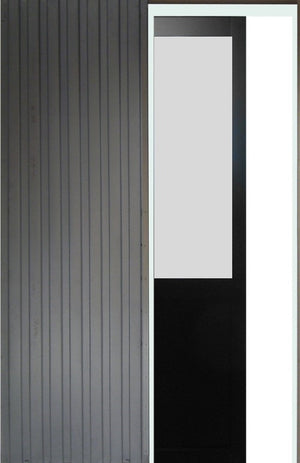 Porta Scorrevole Athena Nera H204 x L73 + Sistema Pocket e kit di finitura inclusi