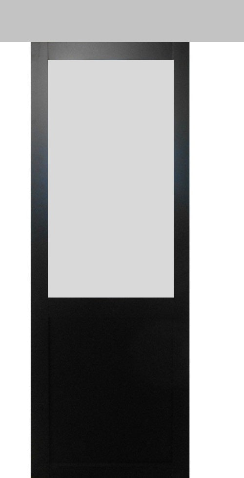 Porta Scorrevole Vetro Athena Nera H204 x L73 + Binario in Alluminio