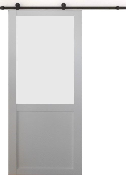 Porta scorrevole Athena bianca H204 x L83 + Binario nero