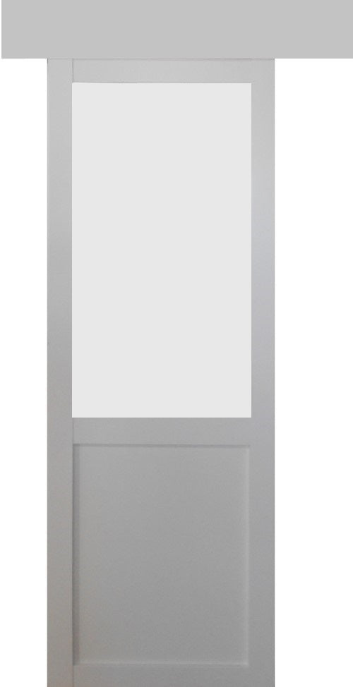 Porta Scorrevole Athena Bianca H204 x L83 + Binario in Alluminio e 2 Gusci