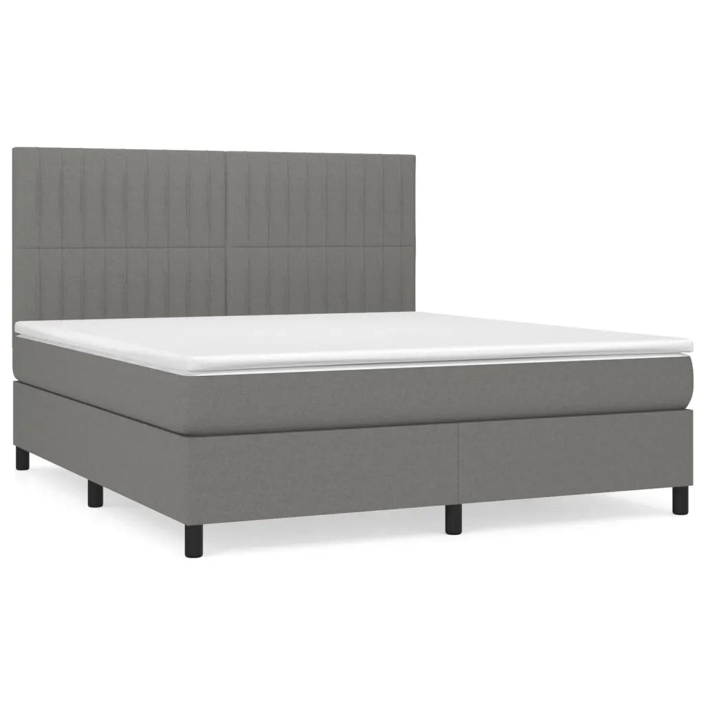 Giroletto a Molle con Materasso Grigio Scuro 180x200 cm Tessuto 3141954