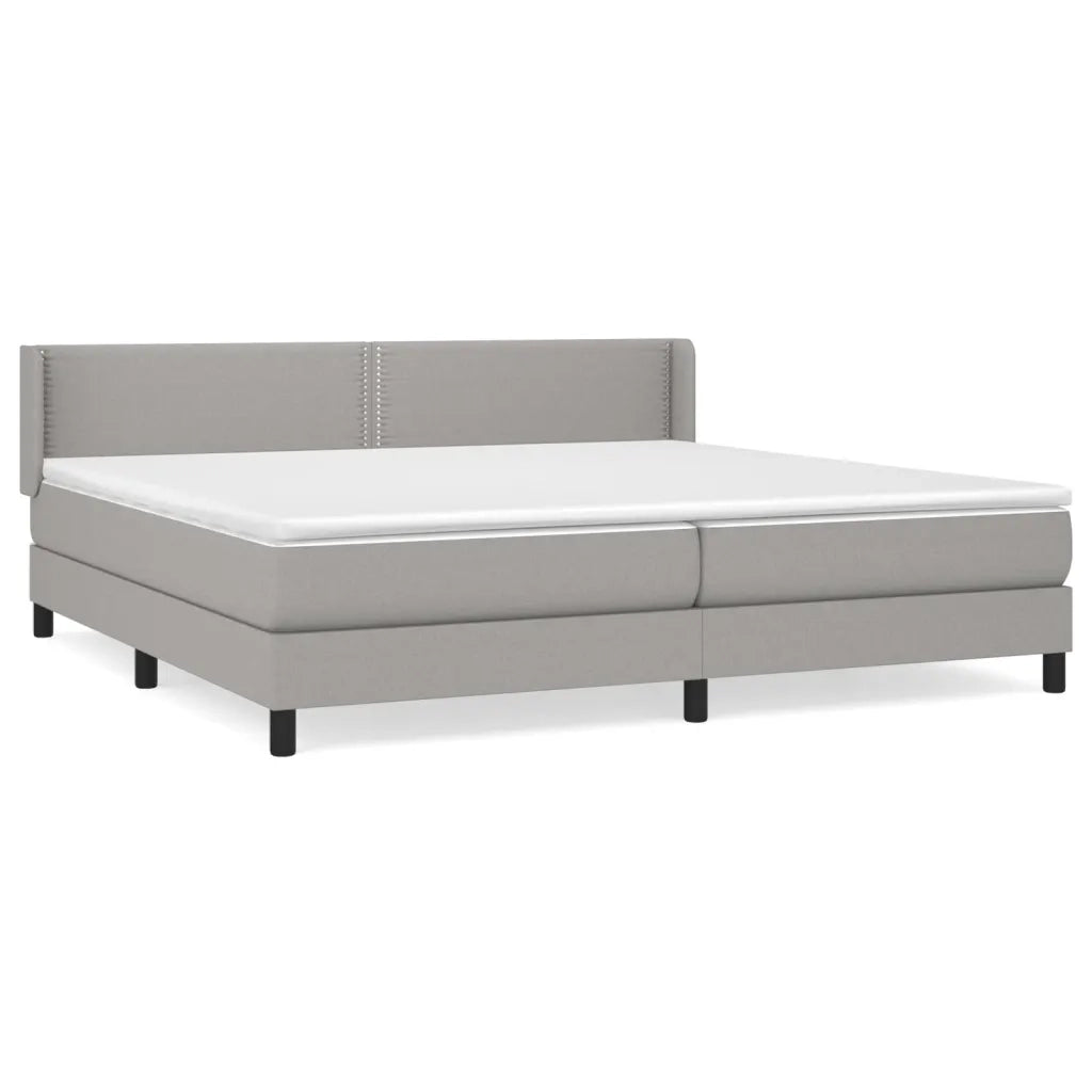 Giroletto a Molle con Materasso Grigio Chiaro 200x200cm Tessuto 3129657