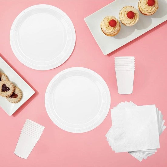 Tavolo da picnic da 137 x 274 cm in carta bianca | Impermeabile per festa, picnic, matrimonio, Natale | 3 pezzi