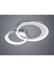 Plafoniera Granada Doppio Cerchio Cromo Led 36w Dimmerabile L85 cm Trio Lighting