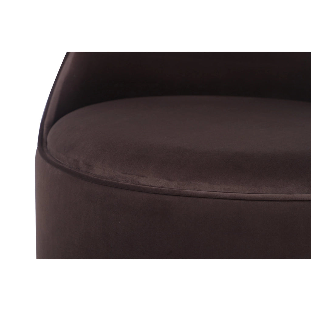 Pouf girevole Viktor con contenitore in velluto marrone