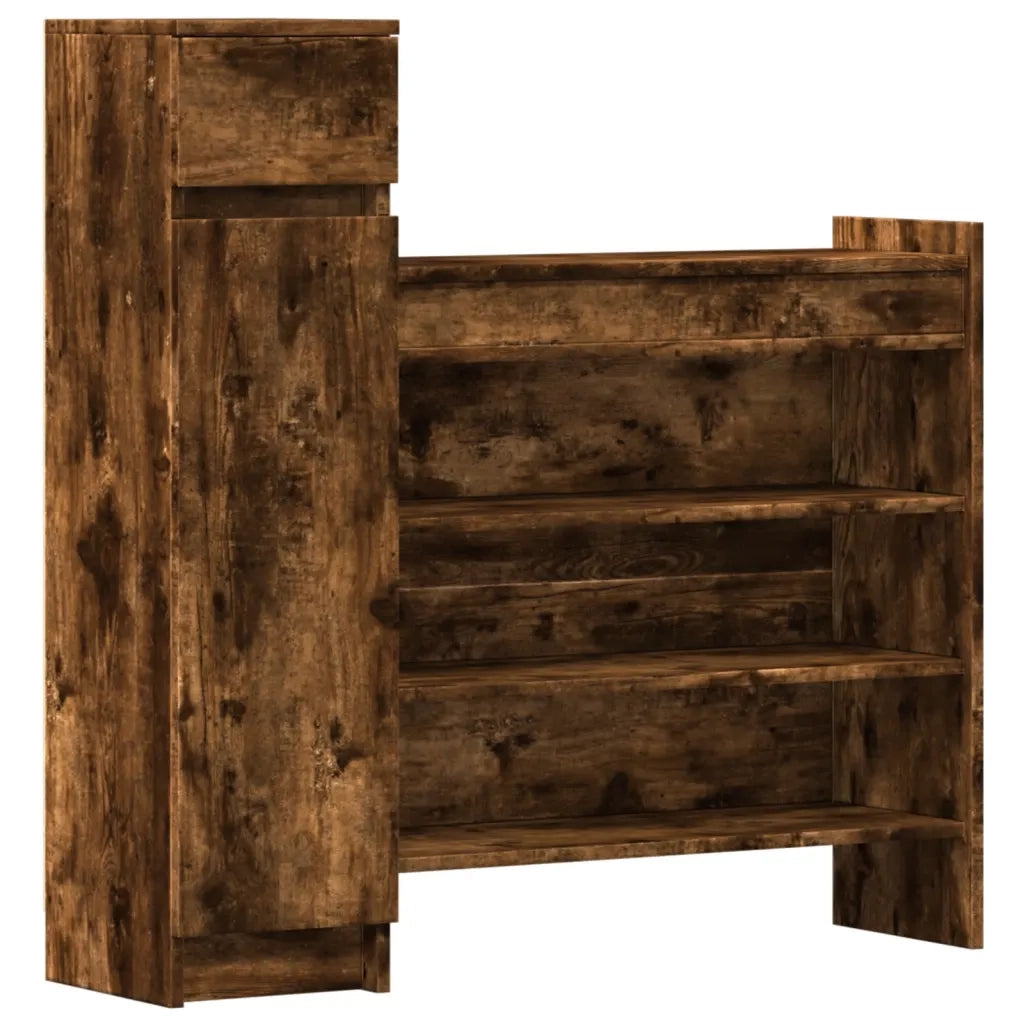 Scarpiera | Mobile per scarpe Rovere Fumo 100,5x28x100 cm in Legno Multistrato