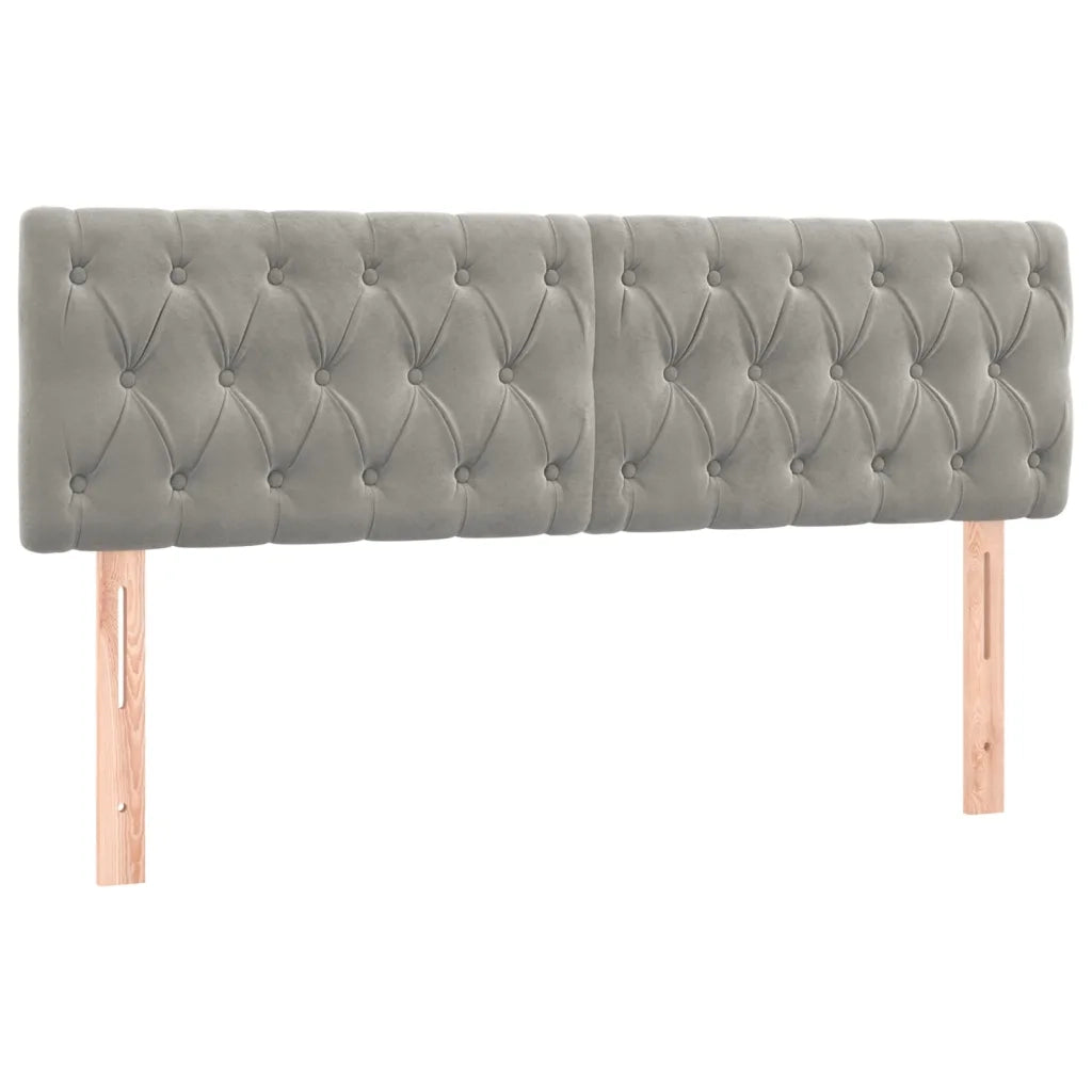 Giroletto a Molle con Materasso Grigio Chiaro 140x190cm Velluto