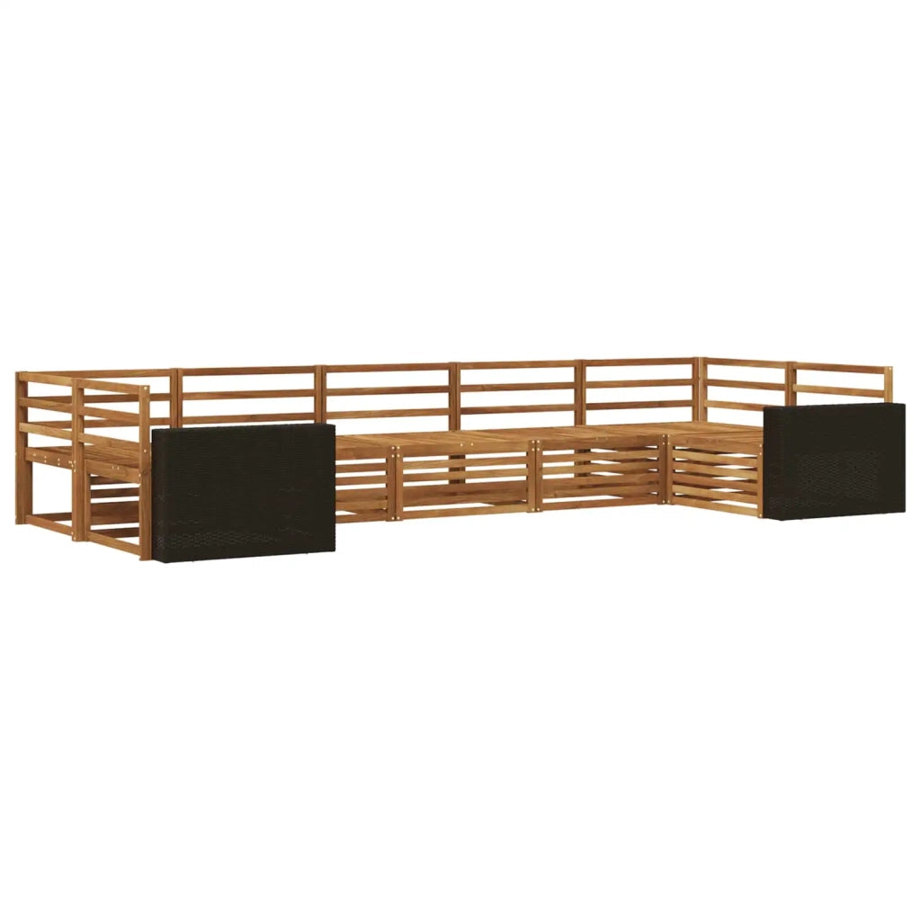 Set di divani da esterno 7 pz Naturale Legno di Acacia Massello 3383812