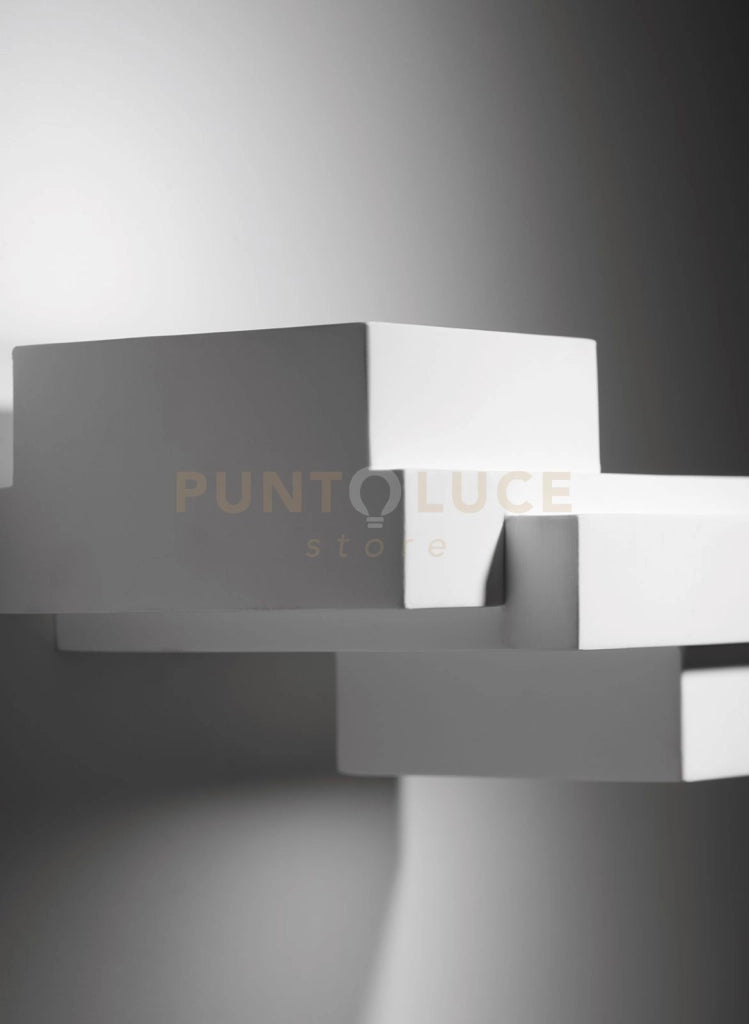 SIBARI applique a Parete 2 Luci Up/Down in gesso bianco attacco GX53 15,3x20,6cm