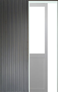 Porta Scorrevole Officina Bianca H204 x L93 senza montante + Sistema Pocket e kit di finitura inclusi