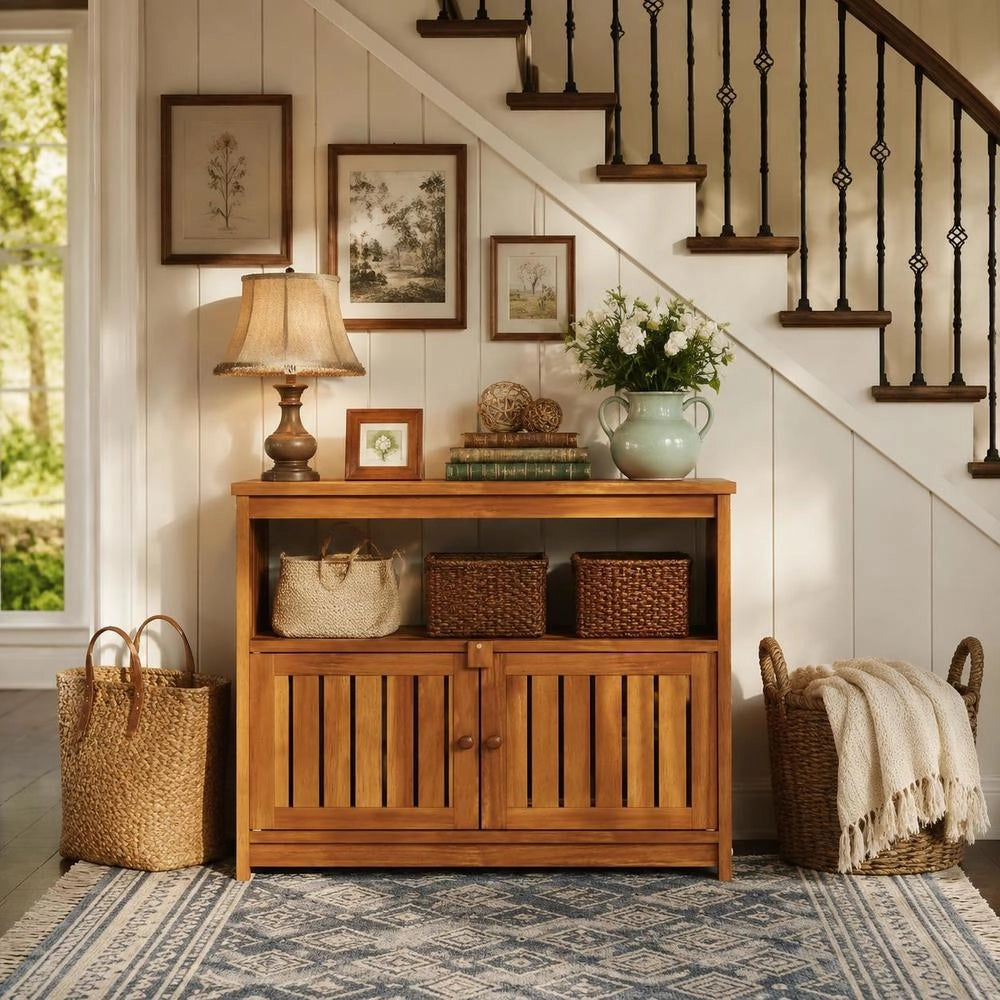 Garden Console Table 80x35x75 Cm Solid Acacia Wood