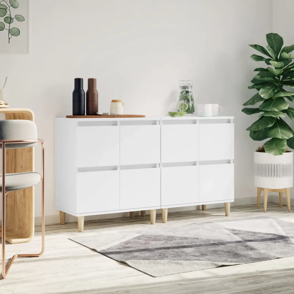 Credenze 2pz | Madia | Buffet da pranzo | Armadio da pranzo Bianche 60x35x70 cm in Legno Multistrato