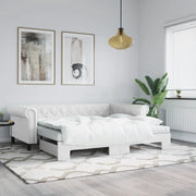 Divano Letto Estraibile e Materassi Bianco 90x200 cm Similpelle