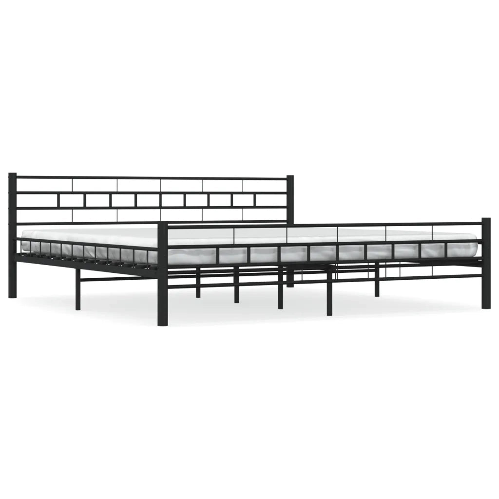 Letto matrimoniale | Letto per adulti | Giroletto Nero in Acciaio 200x200 cm