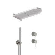 Set doccia con miscelatore incasso, soffione a parete e doccino in acciaio inox - Serie X Style Inox