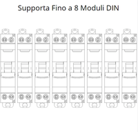 Marlanvil centralino parete grigio 4/8 moduli stagno ip65 modello 9208