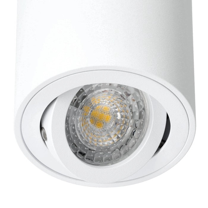 Spot soffitto a vista rotondo Ø8 bianco orientabile GU10