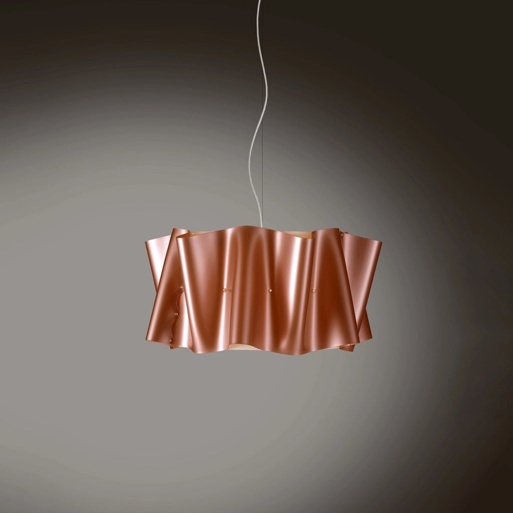 Sospensione Moderna Folio Polilux ® Rame E Metallo Cromo 1 Luce E27 D60Cm