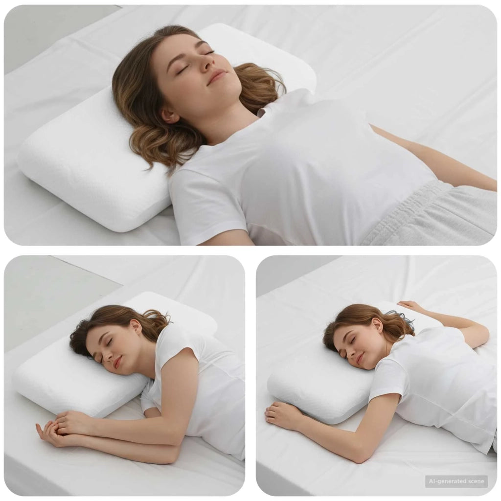 Cuscino da Letto Bianco 70 x 36 x 11,5 cm Schiuma Memory CFW8316832