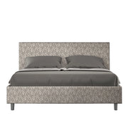 Letto Matrimoniale 160x200 cm con Rete e Contenitore Giroletto con Alzata Comoda Imbottito in Tessuto Era Adele Grigio