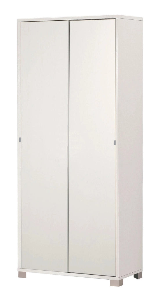 Armadio 2 Ante Scorrevoli 82x190x42 cm Bianco Fiammato