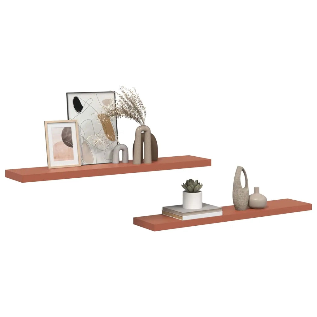 2 pz Scaffale da parete | Ripiano a parete | Mensola a parete Rosso 120 x 23,5 x 4 cm