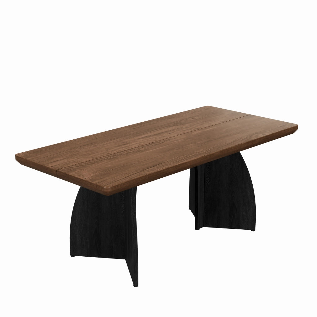 Tavolo da pranzo 160×80 cm in MDF, colore noce, per 4-6 persone, piano da 4 cm, struttura stabile, design moderno