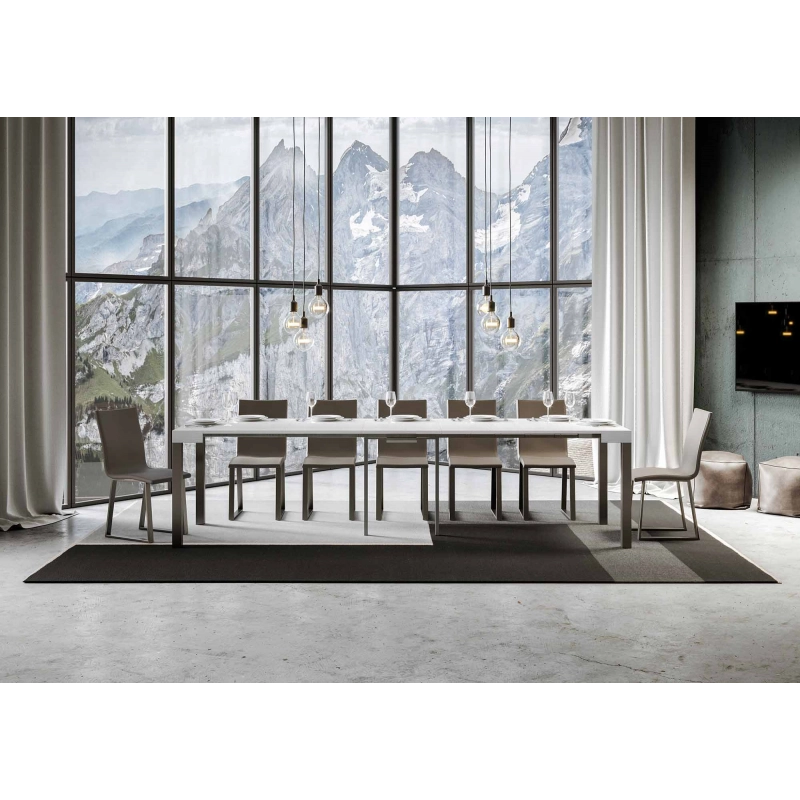 Consolle allungabile 90x40/300 cm Everyday telaio Antracite - Bianco Frassino