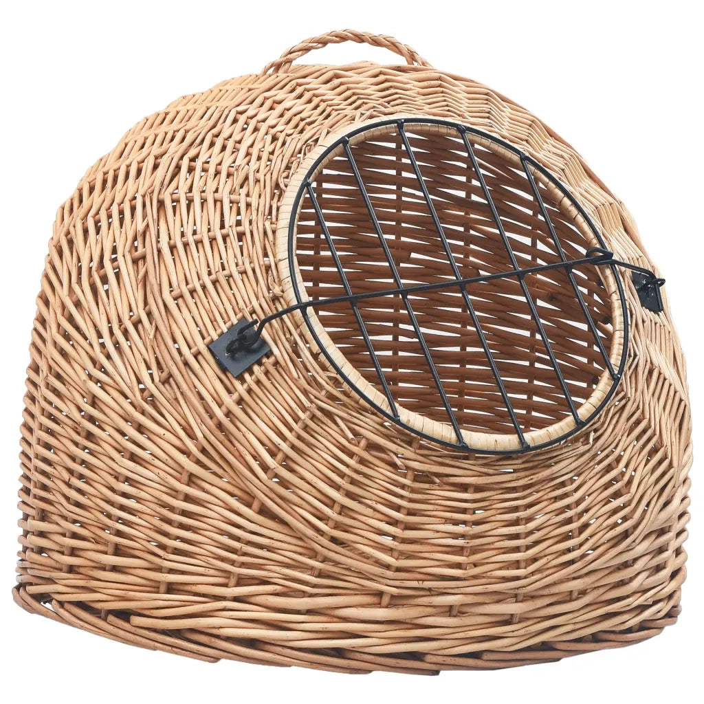 Trasportino per Gatti Grigio 50x42x40 cm in Salice Naturale 170908