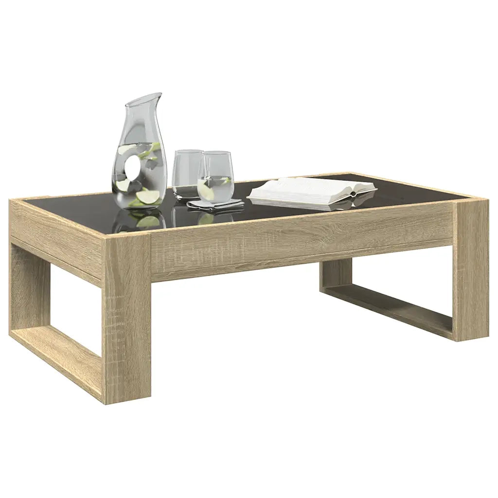 Tavolino da Salotto con LED Infinity Rovere Sonoma 90x53x30 cm 847639