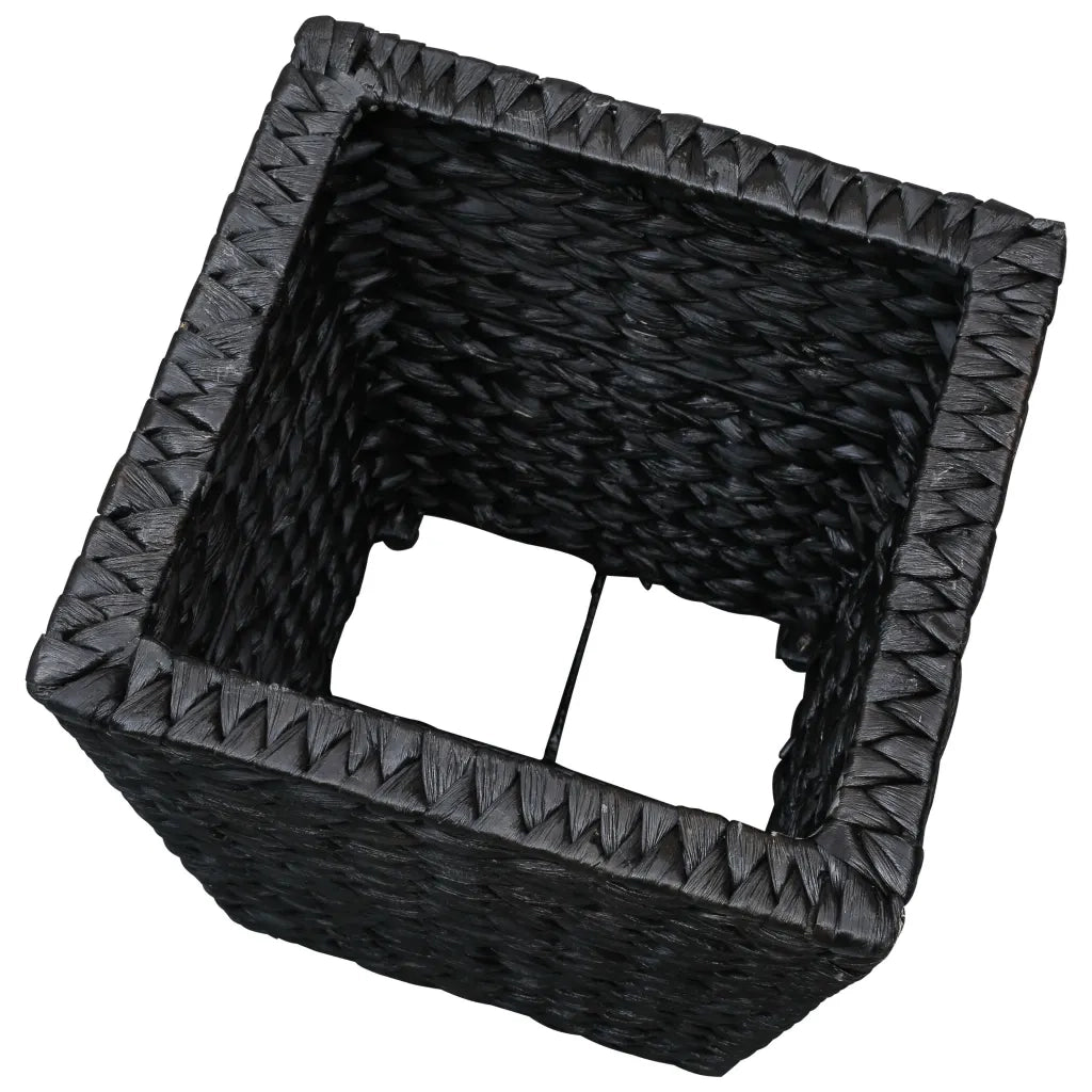 Letti Rialzati da Giardino 3 pz in Giacinto Intrecciato Nero
