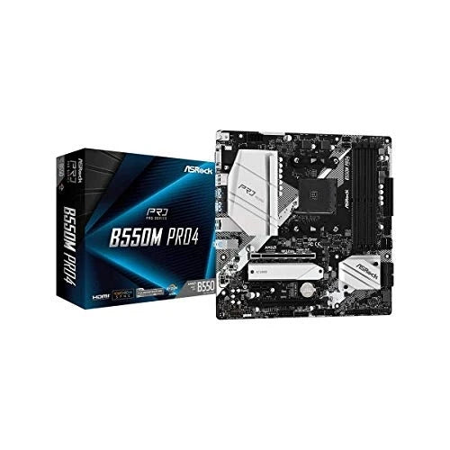 Asrock mb amd b550, b550m pro4, am4, 4 ddr4, micro atx - 90-MXBDK0-A0UAYZ