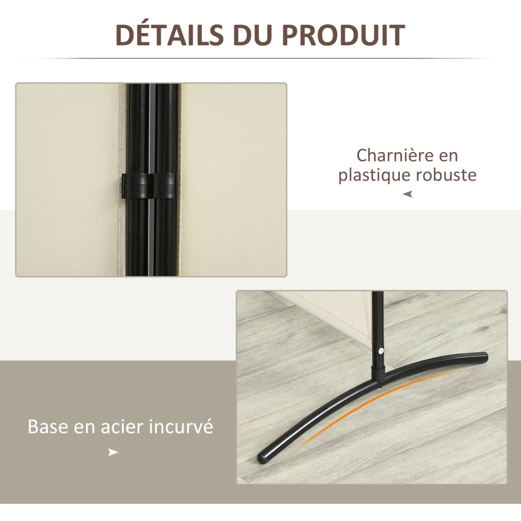Paravento 3 pannelli ¨C Xylo ¨C metallo e poliestere grigio 253x50x182 cm