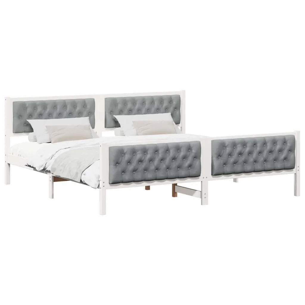 Struttura del letto Grigio chiaro 200 x 200 cm Pino massello 3394272