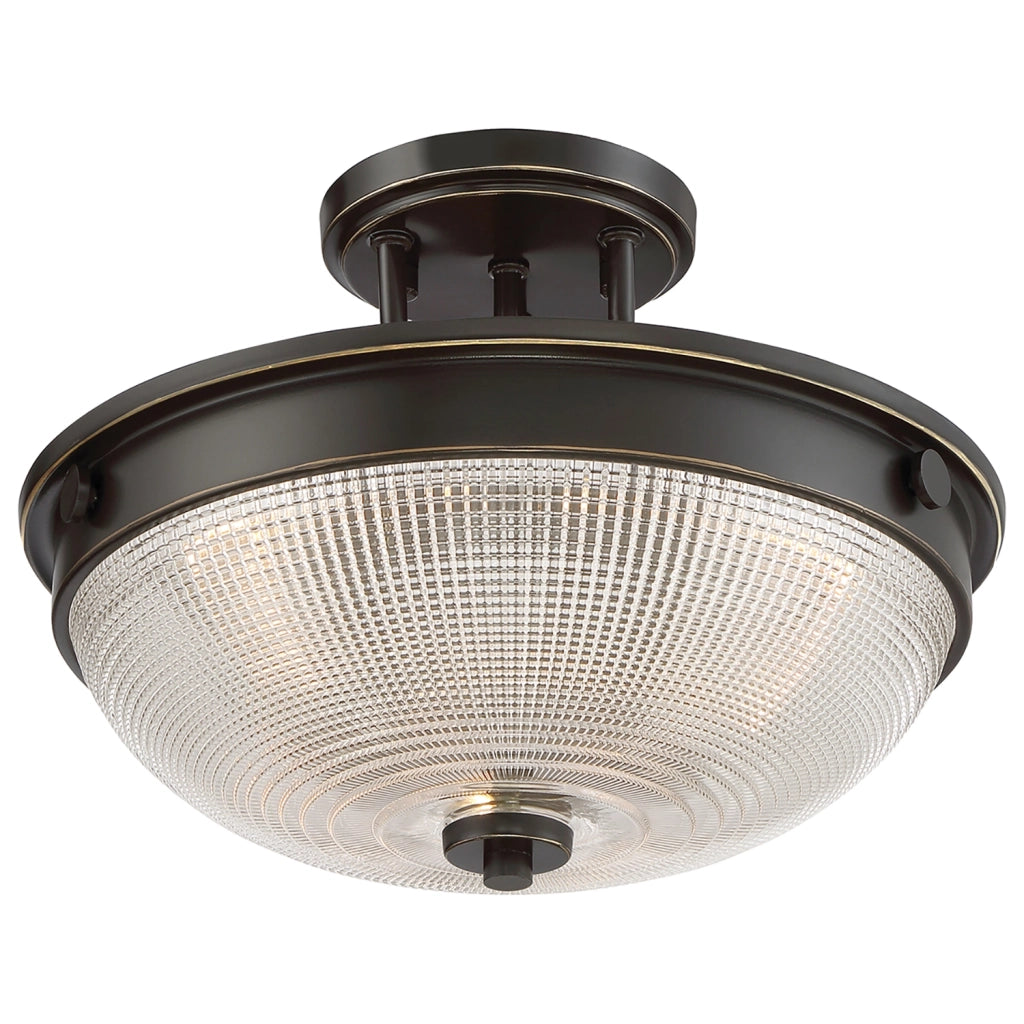 Lampada A Soffitto Contemporanea Mantle Vetro Bronzo Palladiano 2 Luci E27