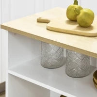 Tavolo da Bar Moderno in MDF per 2 Persone con 4 Ripiani Aperti e Armadietto, 116x79.5x91 cm
