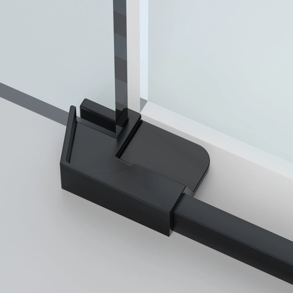 Box doccia angolare 100x110 cm apertura due ante battenti H200 cm cristalli trasparente 6 mm profilo Nero Opaco GIOIA